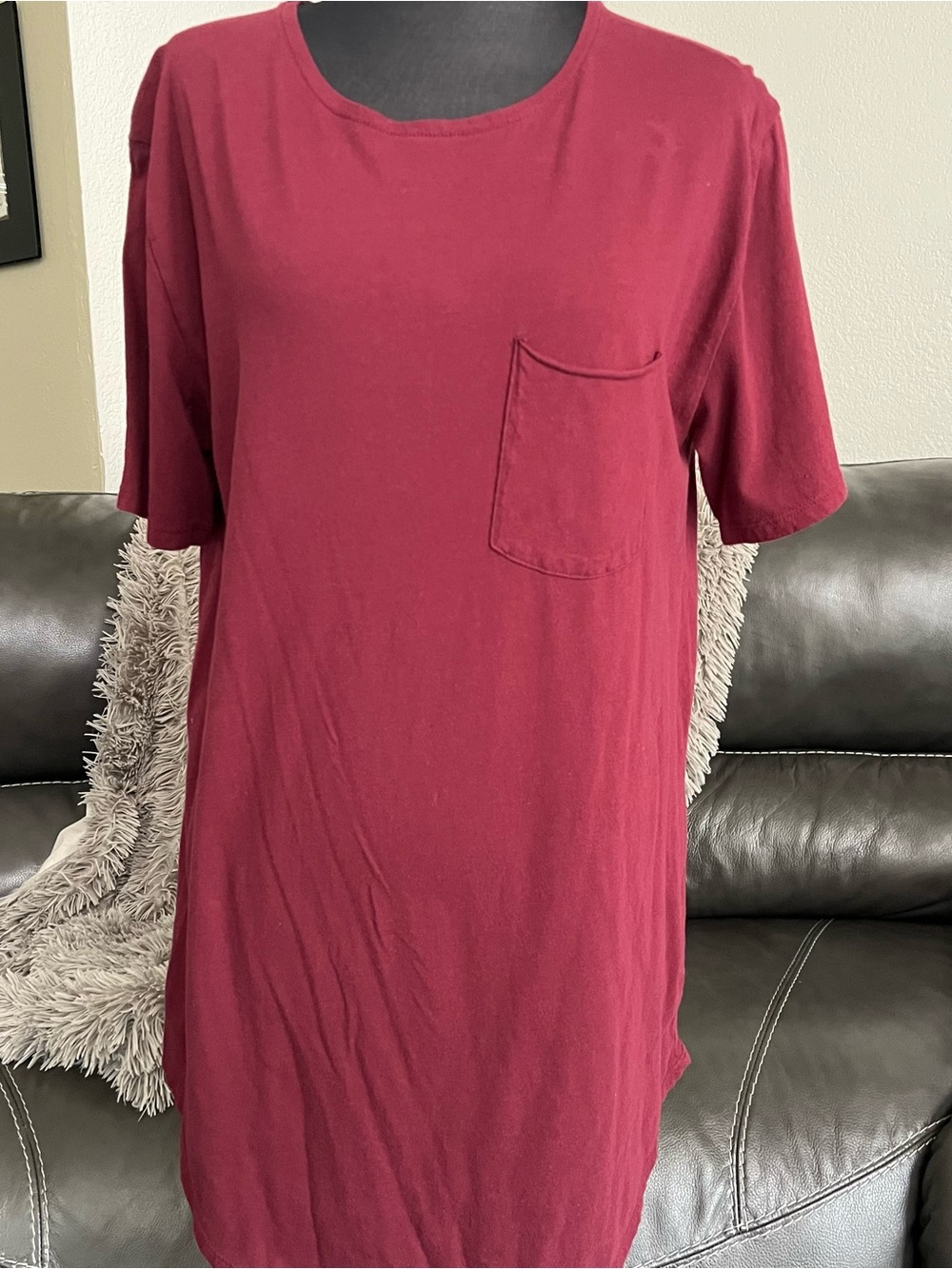 Women’s Pocket Crewneck Shirt Dress - Mauve